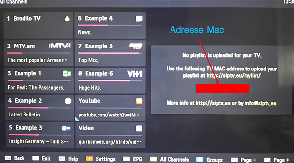 mac address iptv
